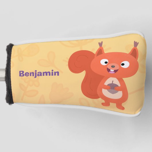 Couvre-club De Golf Joli dessin animé d'écureuil roux (Devant)