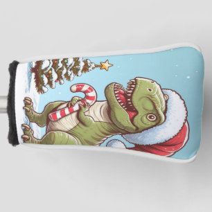 Couvre-club De Golf Joli dinosaure de canne à bonbon de Noël