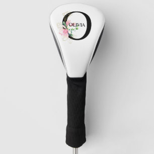 Couvre-club De Golf Joli Floral O alphabet monogrammé