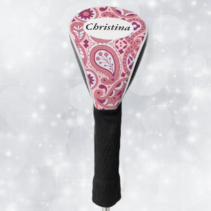 Couvre-club De Golf Joli motif Paisley en rose avec fleurs