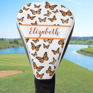 Couvre-club De Golf Joli papillon monarque orange avec nom personnalis