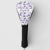 Couvre-club De Golf Joli papillon violet avec nom personnalisé dames (Devant)