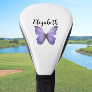 Couvre-club De Golf Joli papillon violet avec nom personnalisé dames