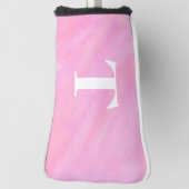 Couvre-club De Golf Joli rose blanc Aquarelle Monogramme (Tourné à 90°)