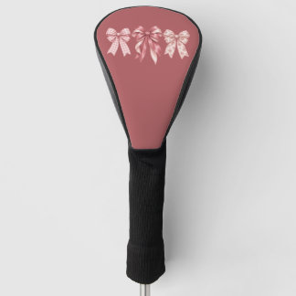 Couvre-club De Golf Joli Ruban Rose Coquette Style Prépa Éstétique