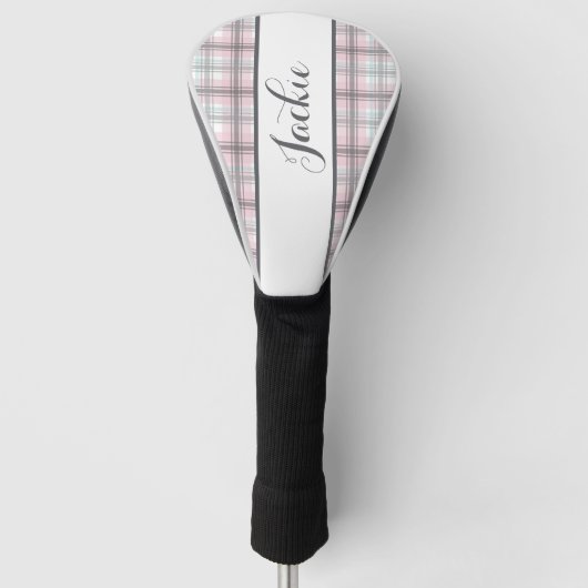 Couvre-club De Golf Jolie bande Plaid Pastel (Devant)