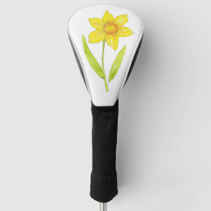 Couvre-club De Golf Jonquilles aquarelle 2 balles de golf