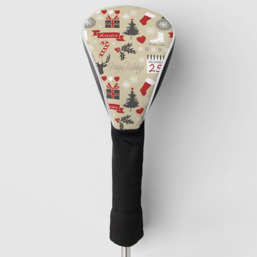 Couvre-club De Golf Joyeuses fêtes (Devant)