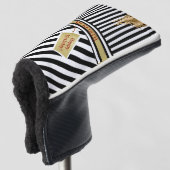 Couvre-club De Golf Joyeux Anniversaire Stripes Nom Message Putter (Devant 3/4)