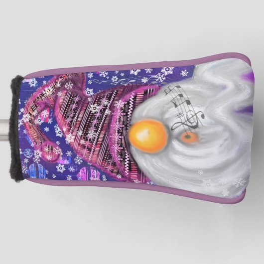 Couvre-club De Golf Joyeux Gnome En Casquette Violet Chante Une Chanso (Devant)