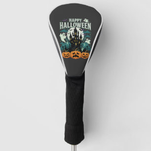 Couvre-club De Golf Joyeux Halloween Château Hanté Fantômes et Citroui