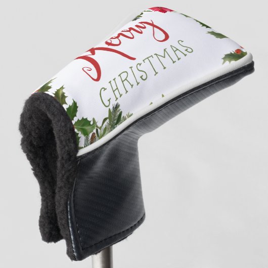 Couvre-club De Golf Joyeux Noël de verdure (Devant 3/4)