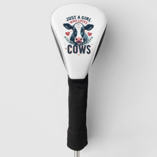 Couvre-club De Golf Juste une fille qui aime les vaches Vintage Néon A