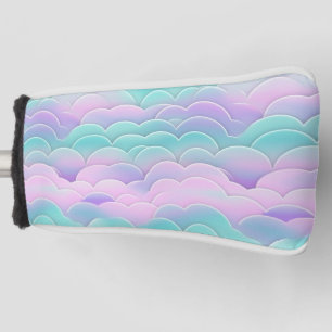 Couvre-club De Golf Kawaii Pastel Clouds rose bleu Motif répétitif