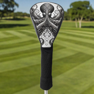 Couvre-club De Golf Kraken Steampunk Octopus gothique Ornate Noir