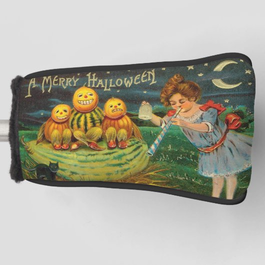 Couvre-club De Golf La brasse de la jeune sorcière : Hommes Citrouille (Devant)