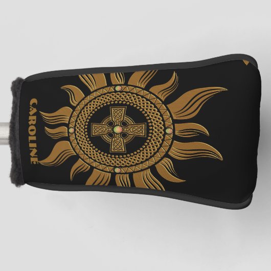 Couvre-club De Golf La croix céleste dorée. (Devant)