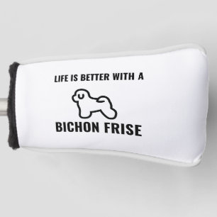 Couvre-club De Golf La vie est meilleure avec une frise de bichon