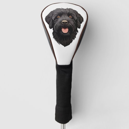 Couvre-club De Golf Labradoodle Chien noir (Devant)