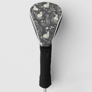 Couvre-club De Golf Lapin Élégant Toile Floral Motif Vintage (3)