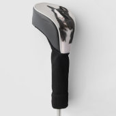 Couvre-club De Golf Lapin noir et blanc adorable (Incliné)