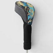 Couvre-club De Golf L'art Abstrait Turquoise et Or (Incliné)