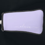 Couvre-club De Golf Lavande Purple Script Moderne Fille Monogramme Nom<br><div class="desc">Lavande Purple Simple Script Monogramme Nom Golf Putter Cover. Cela rend le cadeau parfait pour 16 ans,  mariage,  douche nuptiale,  anniversaire,  baby shower ou bachelorette pour quelqu'un qui aime le luxe glam et les styles chic.</div>