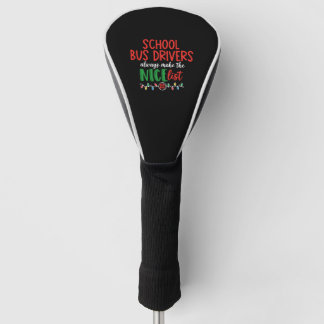 Couvre-club De Golf Le pilote de l'école de Christmas, bus scolaire