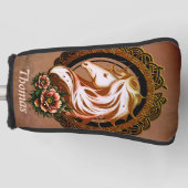 Couvre-club De Golf L'Élégante Tête De Cheval Adorée De Fleurs. (Devant)