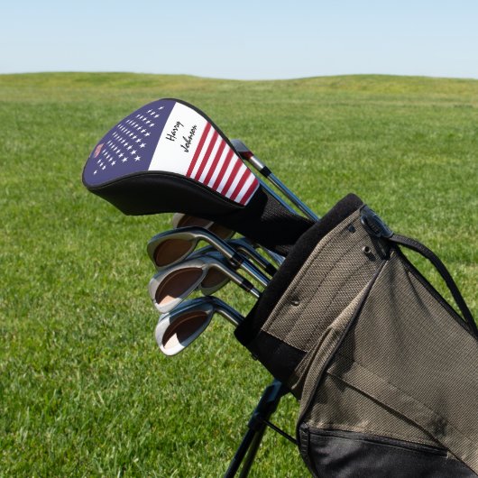 Couvre-club De Golf Les clubs de golf américains Flag & Monogramme cou (In Situ)