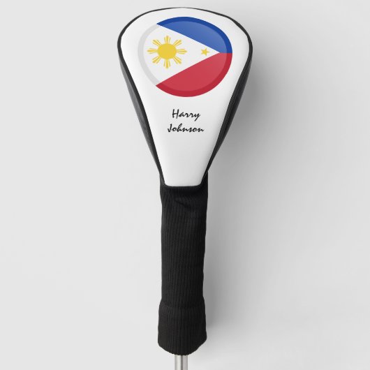 Couvre-club De Golf Les clubs de golf philippins Drapeau et Monogramme (Devant)