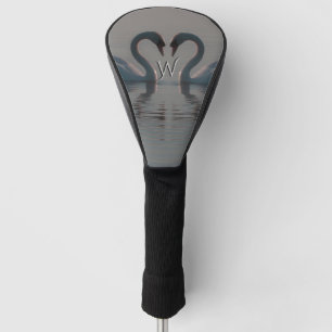 Couvre-club De Golf Les cygnes bleus doivent être amoureux Monogramme