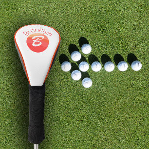 Couvre-club De Golf Lettre de couleur minimaliste design B blanc