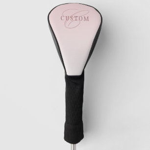 Couvre-club De Golf Lettre élégante & monogramme Rose ombré