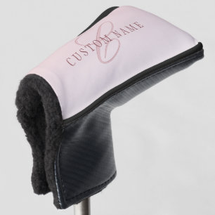 Couvre-club De Golf Lettre élégante & monogramme Rose ombré