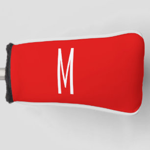 Couvre-club De Golf Lettre initiale Monogramme Style moderne Rouge Bla