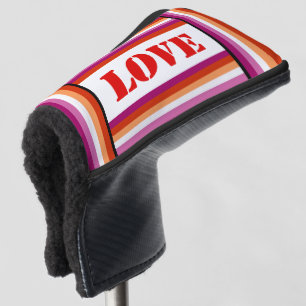 Couvre-club De Golf LGBTQ+ Drapeau lesbien avec amour Stripes Pride -
