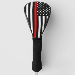 Couvre-club De Golf Ligne rouge mince symbolique conception graphique