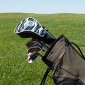 Couvre-club De Golf Lignes Abstraites avec points de flocon de neige (In Situ)