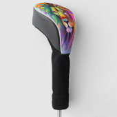Couvre-club De Golf Lion Abstrait Face Mystical Imaginaire Art (Incliné)