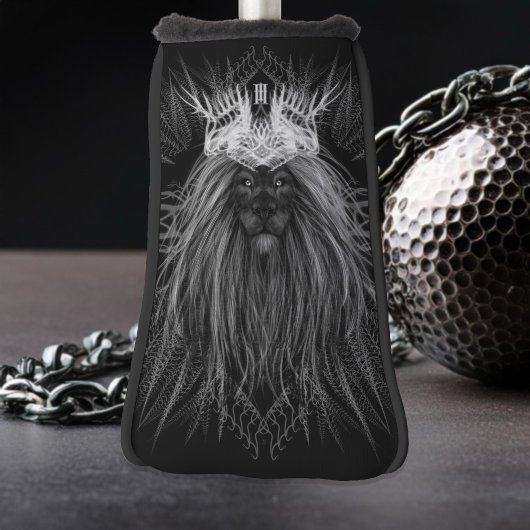 Couvre-club De Golf Lion avec monogramme de couronne