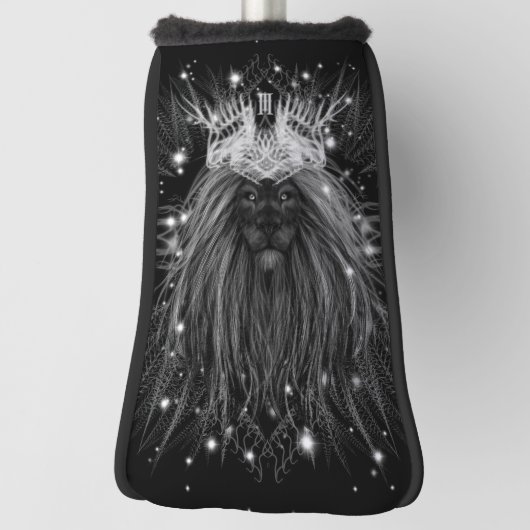 Couvre-club De Golf Lion d'étoile avec monogramme de couronne (Tourné à 90°)