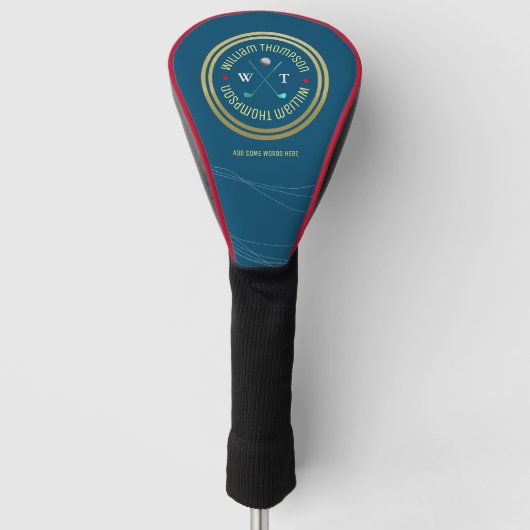 Couvre-club De Golf logo BLEUE pour une couverture de golf de joueur (Devant)