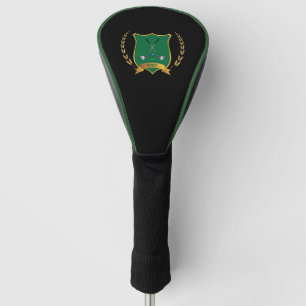 Couvre-club De Golf Logo de golf avec Clubs de golf sur Noir