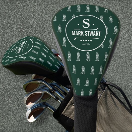 Couvre-club De Golf Logo de golf/Monogramme golf vert