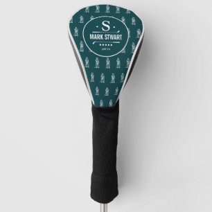 Couvre-club De Golf Logo Monogramme de Golfeur / Monogramme