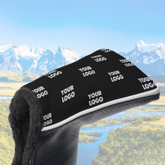 Couvre-club De Golf Logo simple à répéter | Noir