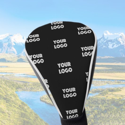 Couvre-club De Golf Logo simple à répéter | Noir