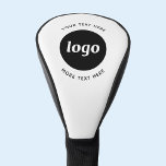 Couvre-club De Golf Logo Simple Avec Texte Professionnel Promotionnel<br><div class="desc">Ajoutez votre propre logo et le choix du texte à cette conception. Supprimez le texte supérieur ou inférieur si vous préférez. Minimaliste et professionnel. Excellent comme un produit promotionnel pour vos clients et clients.</div>