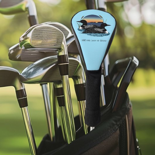 Couvre-club De Golf Loon Couple coucher de soleil bleu